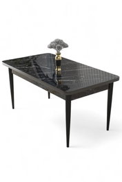 Hanah Home Mesa de Comedor de Mármol Negro